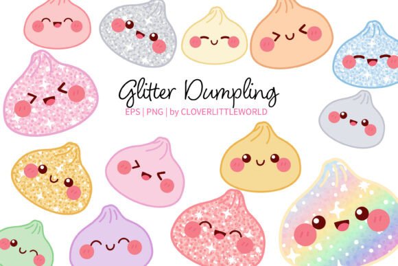 Download Kawaii Glitter Dumpling Cartoon - Art Collection