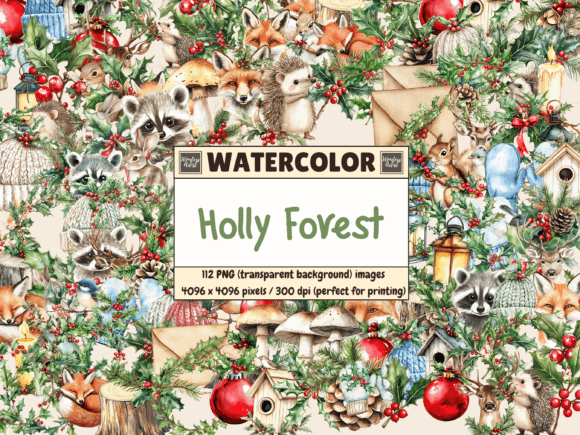 Download Holly Forest Watercolor Clipart - Art Collection