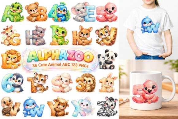 Download Cute Animal Alphabet Clipart, ABC PNG - Art Collection