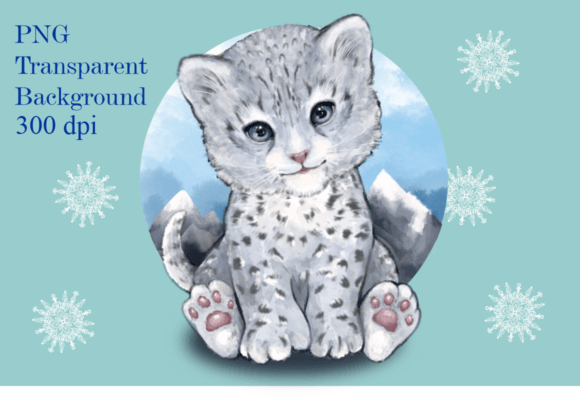 Download Christmas Cute Cartoon Snow Leopard Png - Art Collection