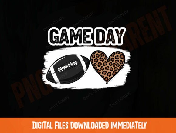 Download Game Day Football Leopard Heart PNG - Art Collection
