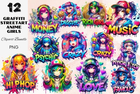 Download Graffiti Street Art Anime Girls Cliparts - Art Collection