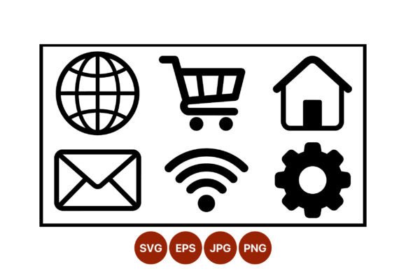 Download Line Art Internet Icons Black White - Art Collection