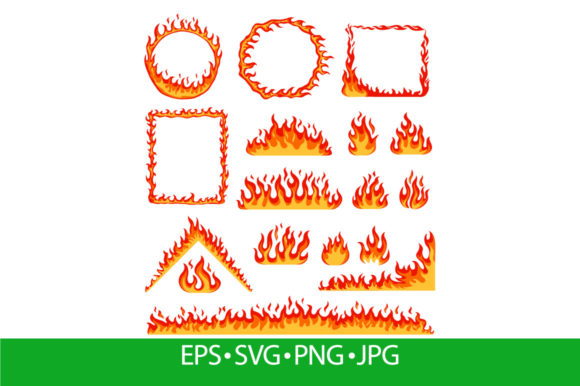 Download Cartoon Fire Frame Set - Art Collection
