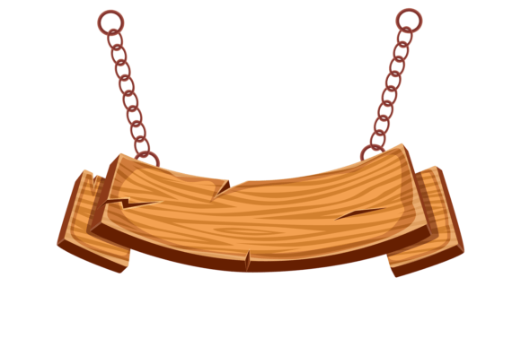 Download Cartoon Wooden Signboard Banner. Hanging - Art Collection