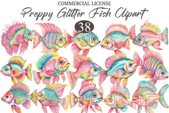Download Preppy Glitter Fish PNG Clipart - Art Collection