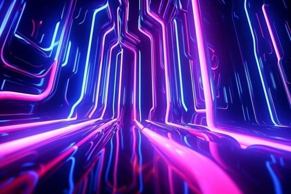 Download Neon Artwork Tunnel Colorful - Art Collection
