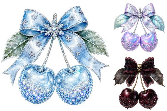 Download Glitter Cherry Bow Clipart Bundle - Art Collection