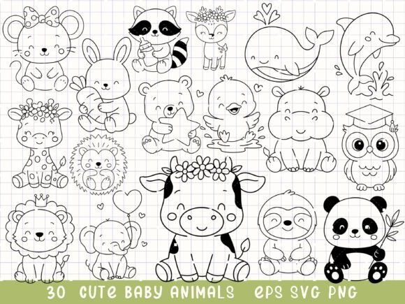 Download Baby Animal Svg, Cute Animal Clipart - Art Collection