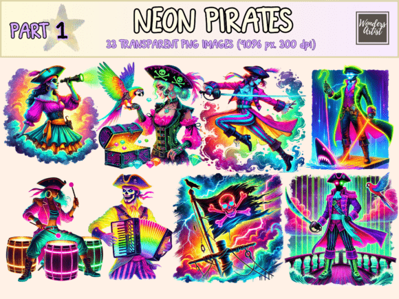 Download Neon Pirates Clipart - Art Collection