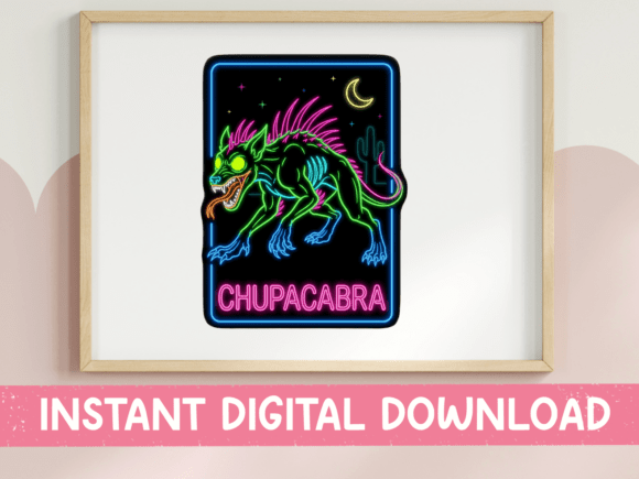 Download Chupacabra Neon Glow Art Print - Art Collection