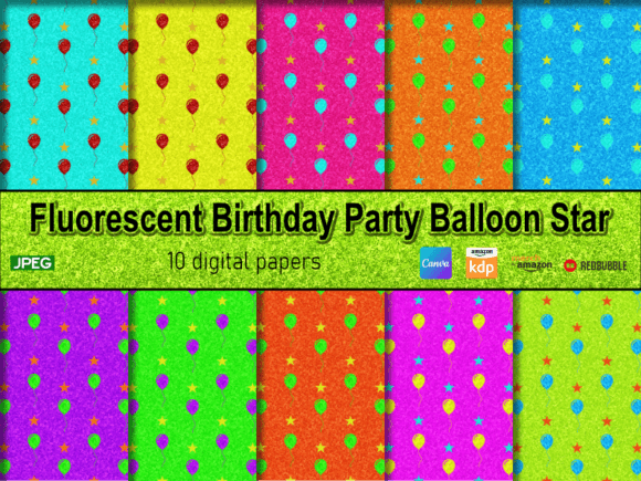 Download Fluorescent Birthday Party Balloon Star - Art Collection