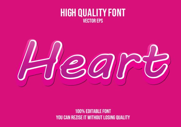 Download Heart Text Effect, Type, Typography, Ill - Art Collection