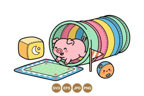 Download Cute Piglet Playtime Clipart - Art Collection