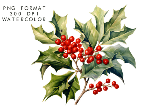 Download Watercolor Holly Flower Clipart - Art Collection