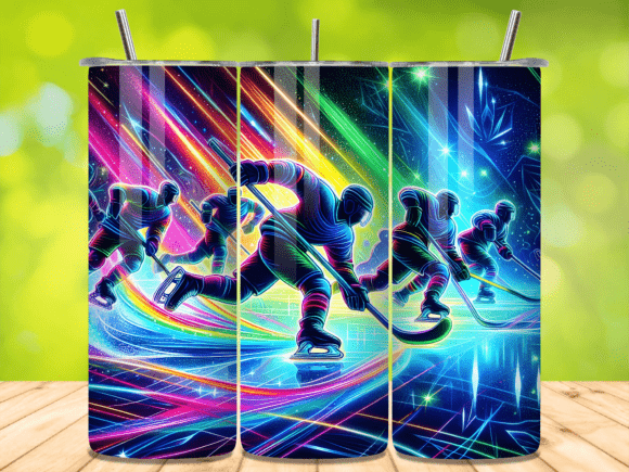 Download Neon Glow Hockey Players Action Tumbler - Glow Collection