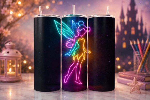Download Tinker Bell Neon Glow Tumbler Wrap PNG - Glow Collection