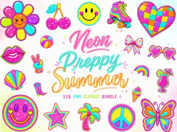 Download Neon Summer Png Bundle Summer Clipart - Art Collection