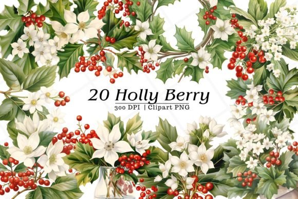 Download Christmas Holly Berry Watercolor Clipart - Art Collection