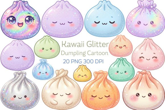 Download Kawaii Glitter Dumpling Cartoon PNG - Art Collection