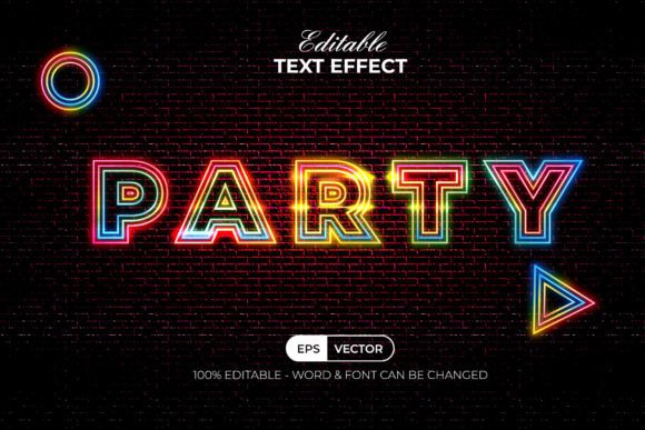 Download Party Text Effect Neon Style - Art Collection